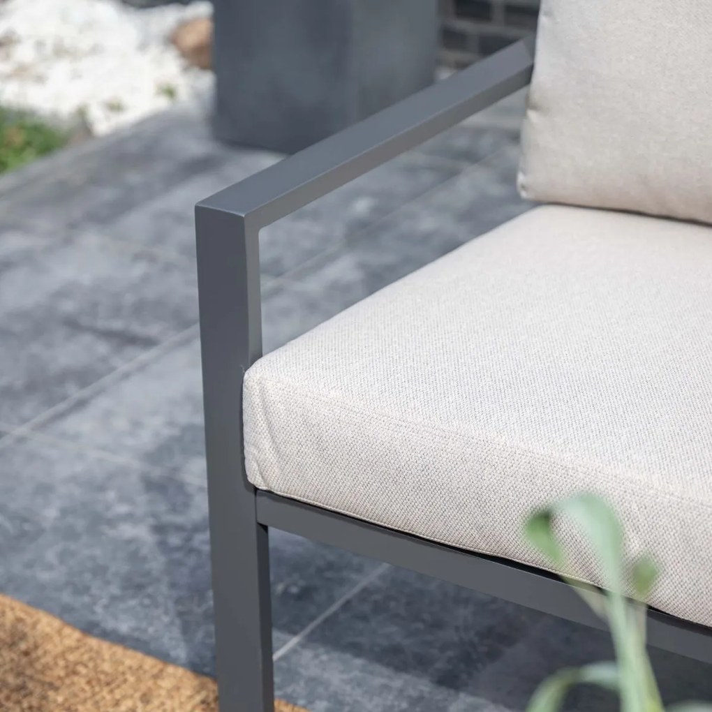 Garden Impressions Durban loungeset 4-delig - donker grijs - desert sand