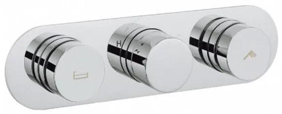 Crosswater Dial badkraan horizontaal met omstel en 2 knoppen inclusief inbouwdeel chroom DIAL-CENT-5