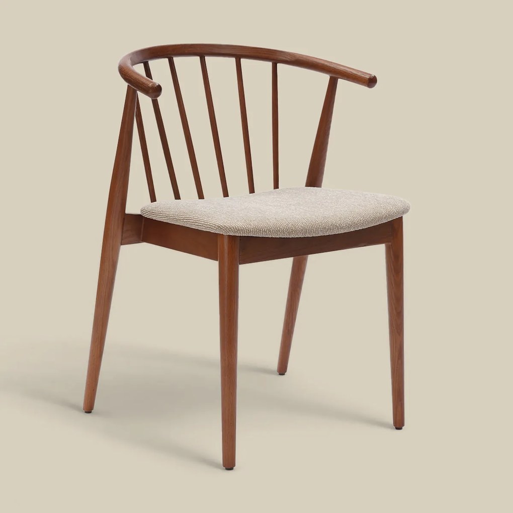 Walnoot Spijlenstoel Scandinavisch Design