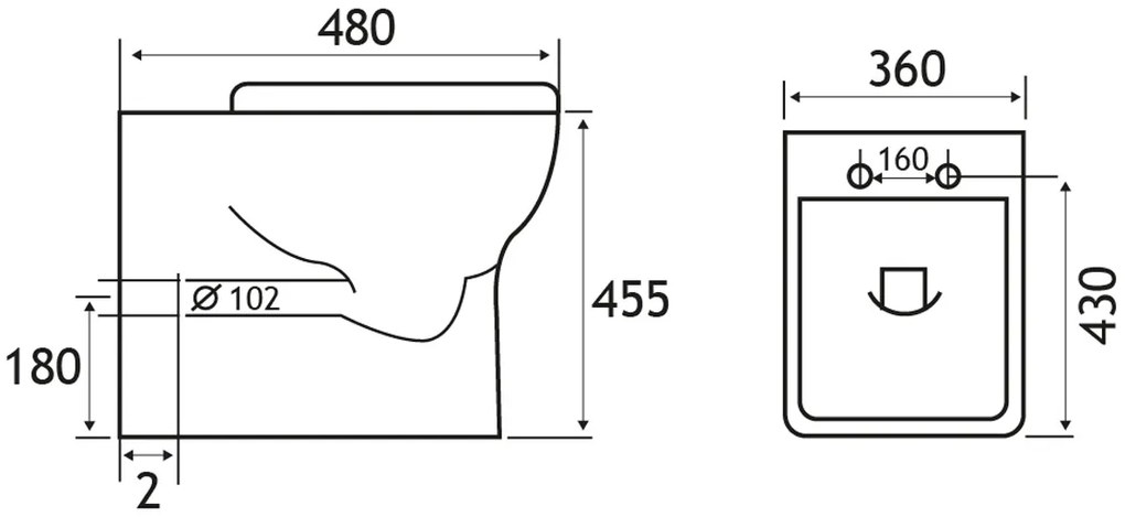 Eastbrook Bijou Comfort staand randloos toilet wit glans