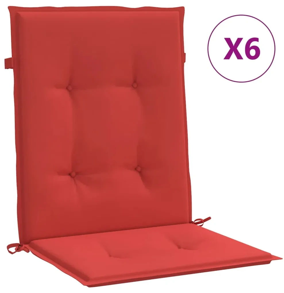 vidaXL Tuinstoelkussens 6 st 100x50x3 cm rood