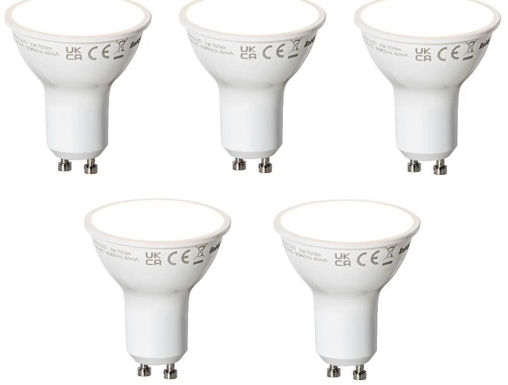 Set van 5 Smart GU10 LED lampen wit 7W 700 lm 3000K