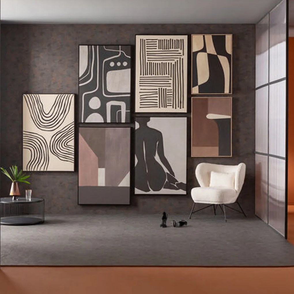 Kare Design Artistic Blacky Abstract Schilderij Zwart Wit
