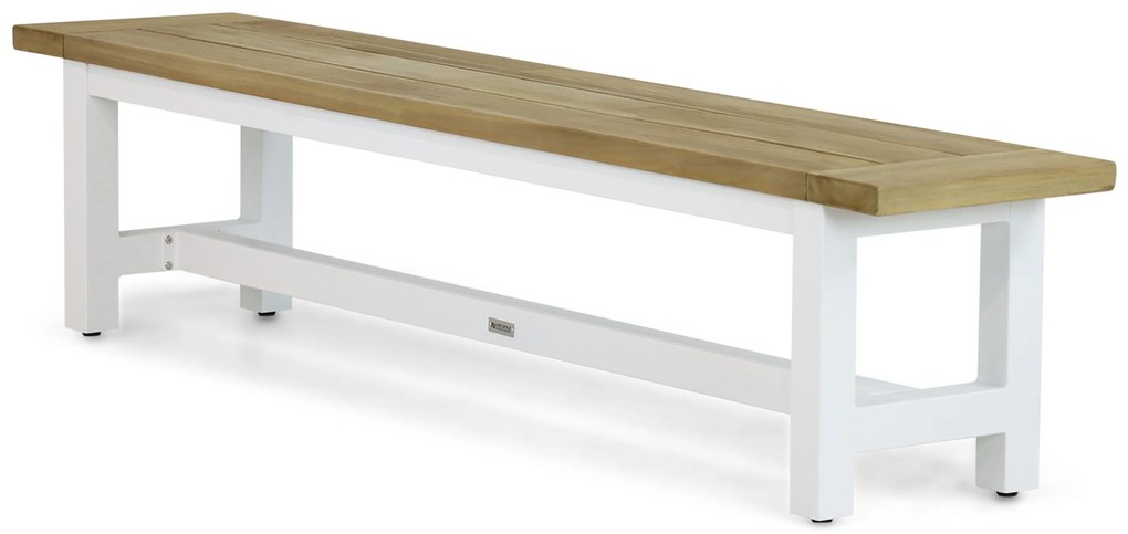 Tuinset 6 personen 220 cm Rope /Aluminium/teak Wit Santika Furniture Santika