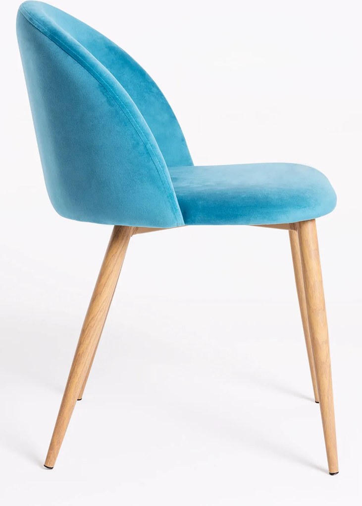 Set 4 Vint Fluwelen Stoelen