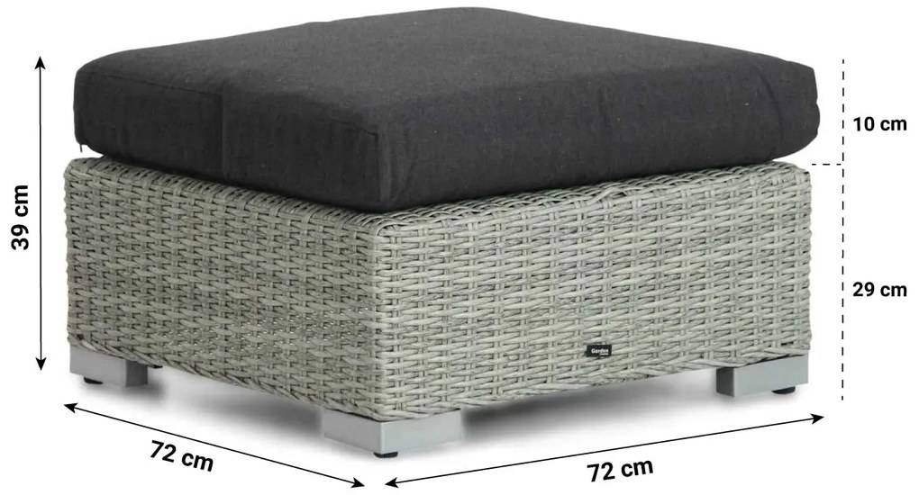 Hoek loungeset 5 personen Wicker Grijs  Garden Collections Cuba