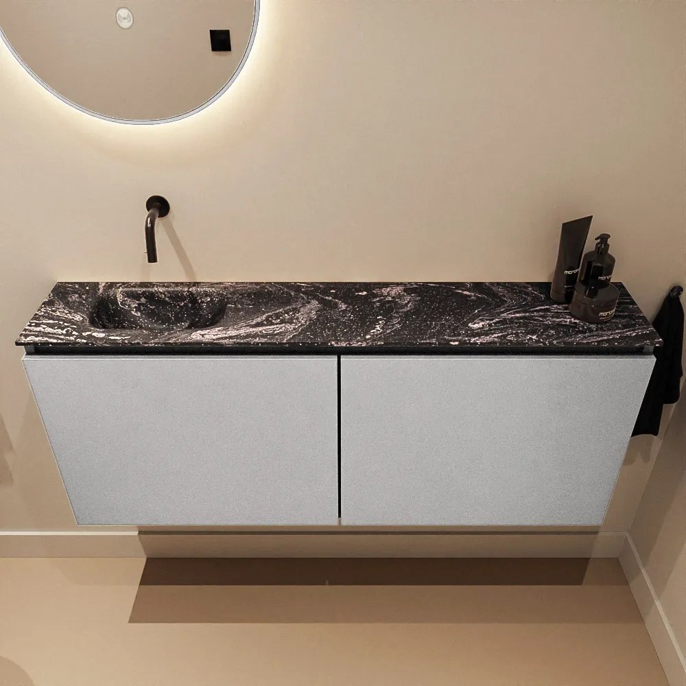 Mondiaz Ture DLux toiletmeubel 120cm plata met wastafel lava links zonder kraangat