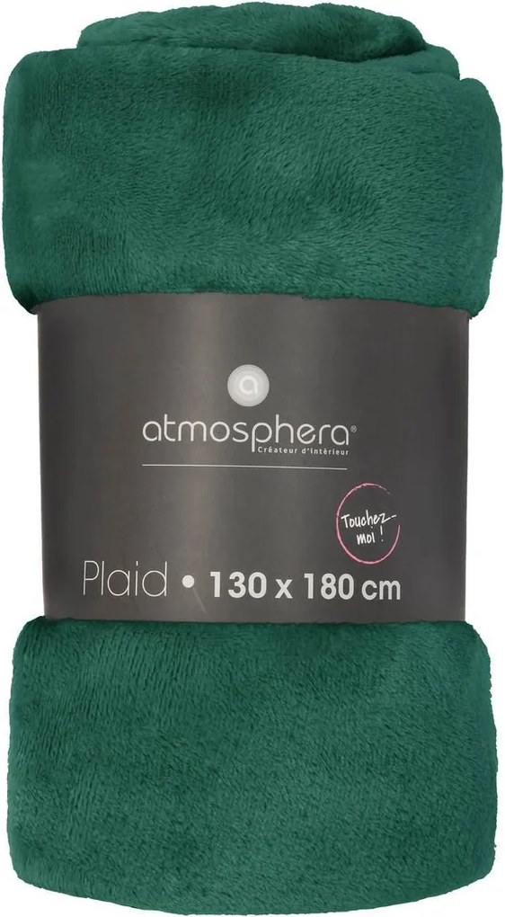 Atmosphera plaid Flanel Uni 130x180cm - Groen