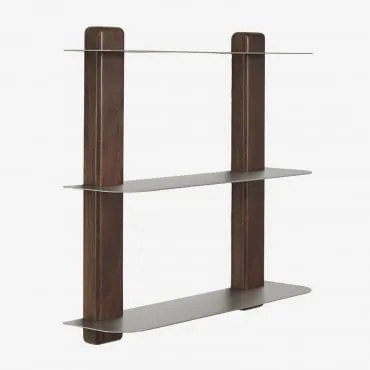 Muurrek 80 Cm Van Mangohout En Roestvrij Staal Serbian Donker Handvat Hout - Sklum