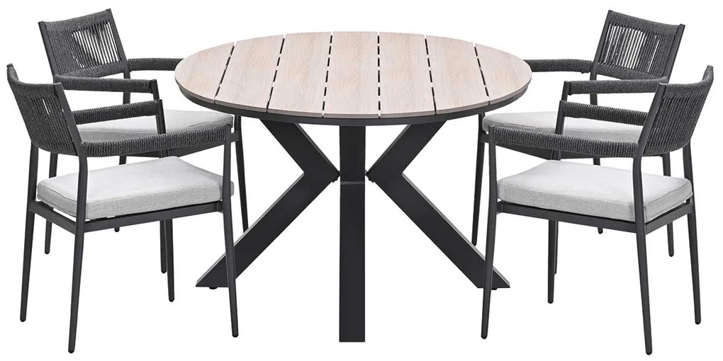 Garden Impressions Tineo tuinset 5-delig - Tulli tuintafel 180x115 cm - light teak vironwood