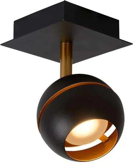 Lucide plafondspot Binari 1 LED - zwart - Leen Bakker