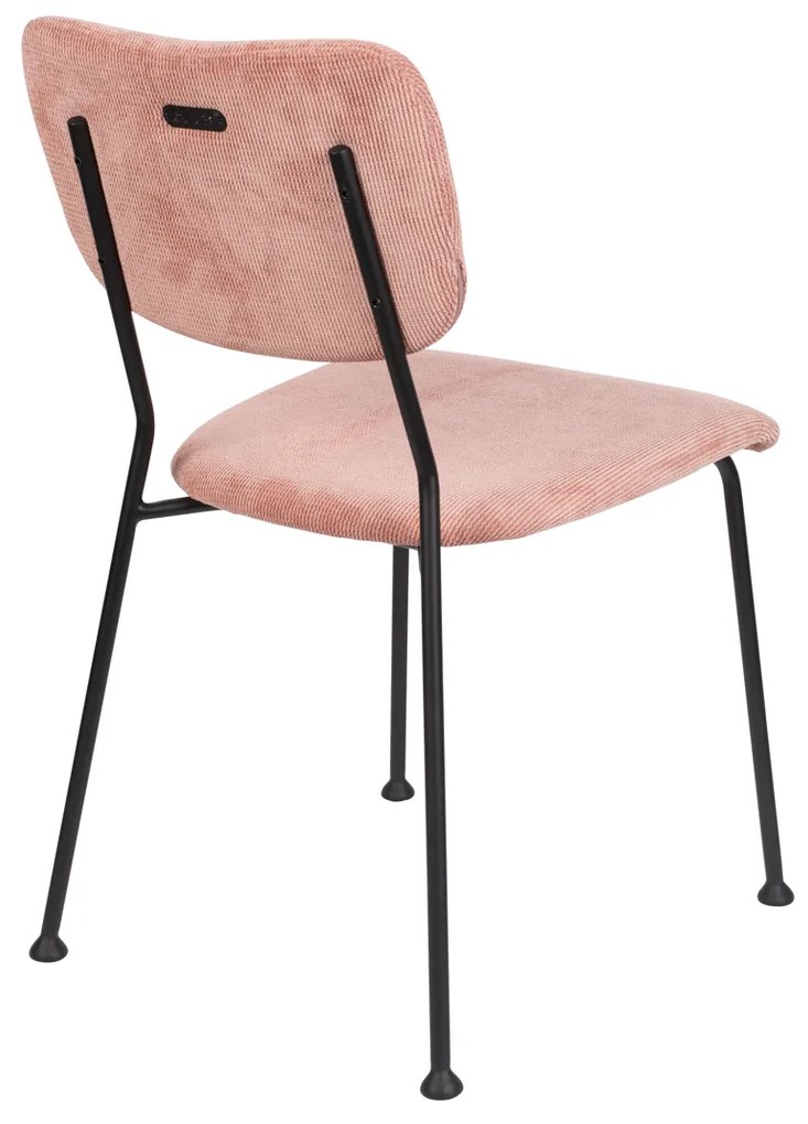 Zuiver Benson Design Eetkamerstoel Roze Stof