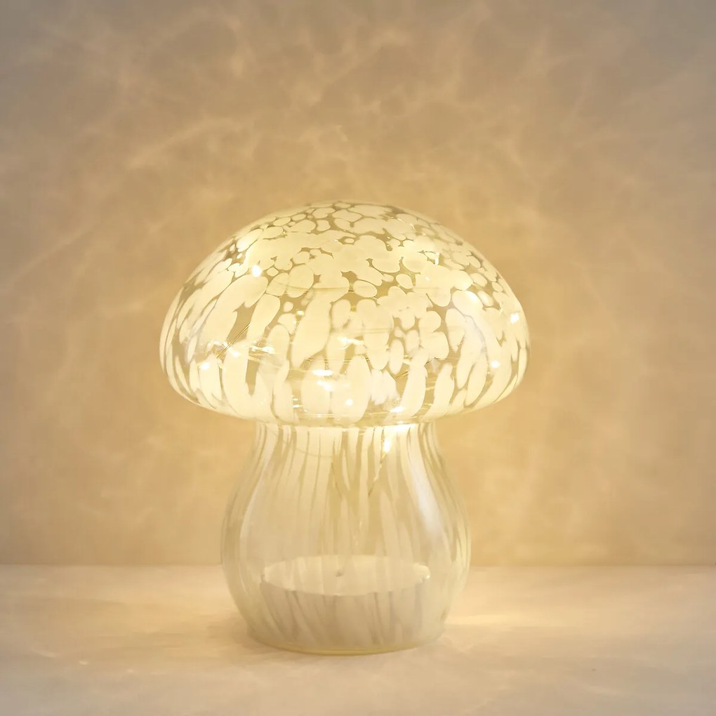Decoratieve glazen ledlamp in paddenstoelvorm Onoki