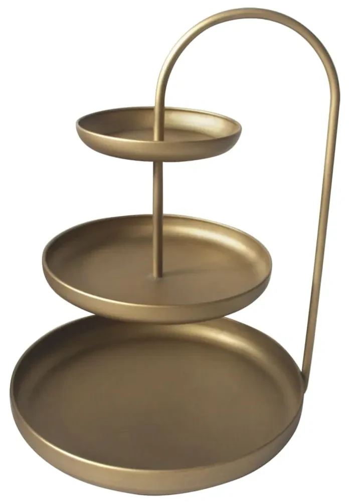 Lesli Living Etagère 3-laags Julie 41x29,5x55 cm goudkleurig