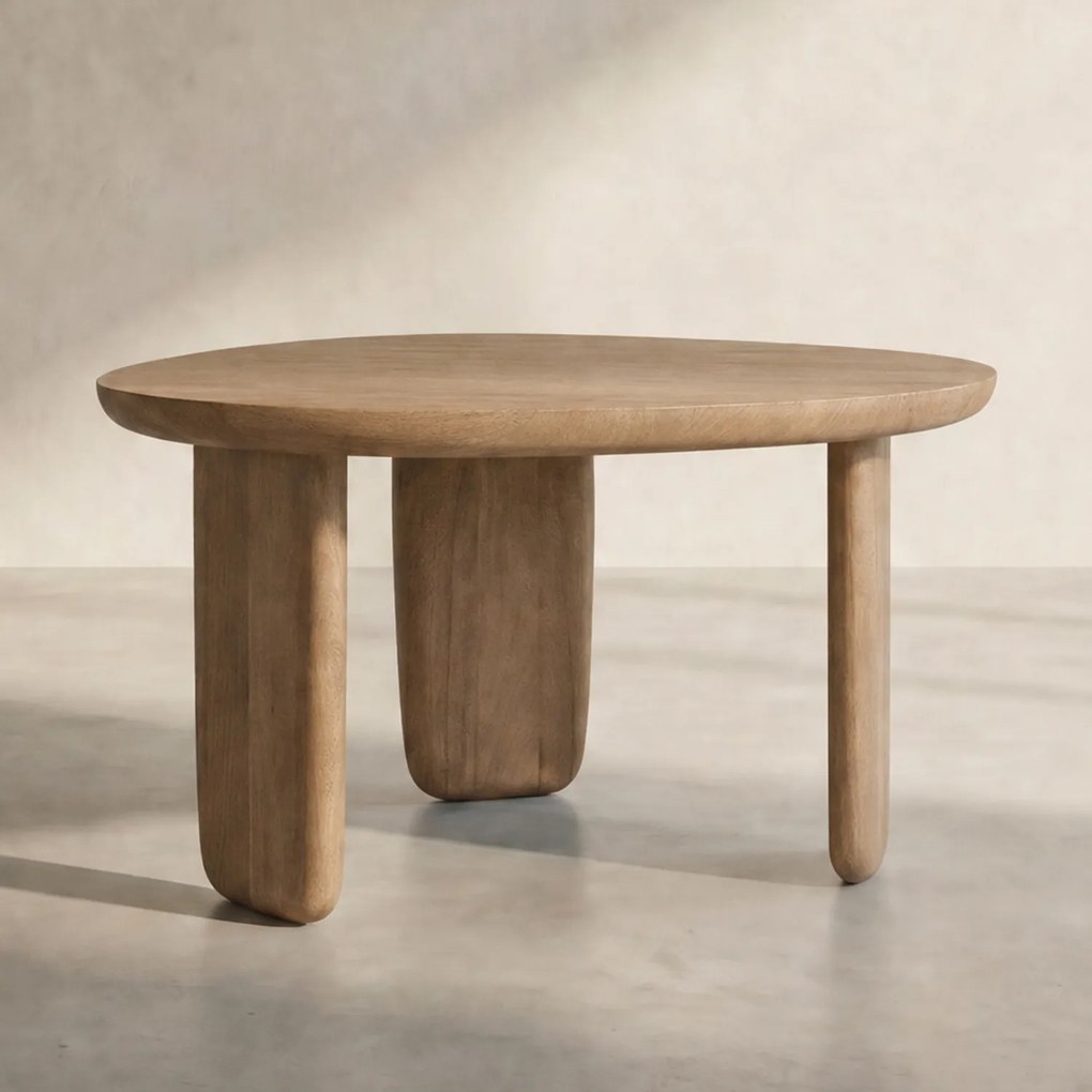 Hoge 3-poot Salontafel Eiken - 65 X 56cm.