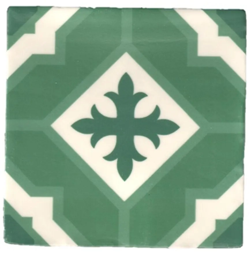 Terre d'Azur Madelaine Decor 27 vloertegel 13x13cm groen - 30 stuks per doos