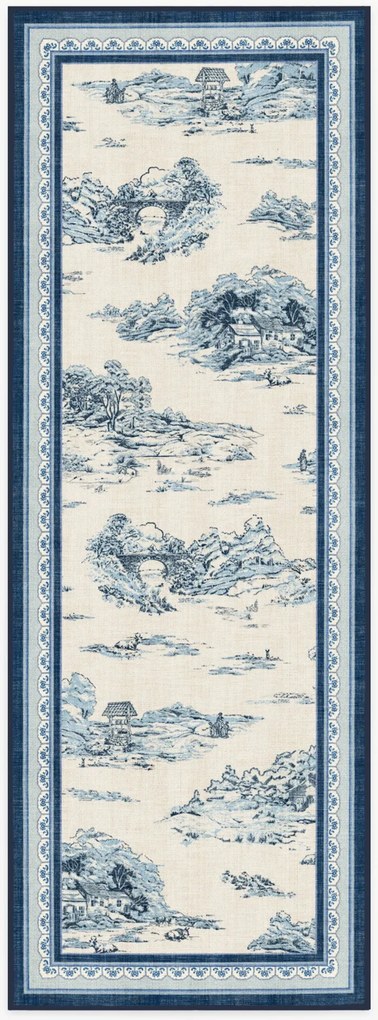 Wasbare laagpolige loper Provence Toile