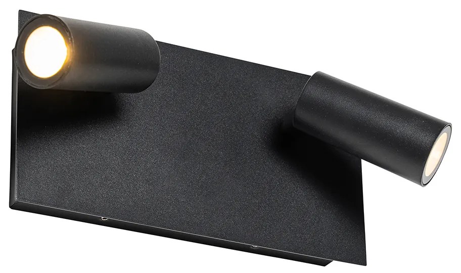 Moderne buiten wandlamp zwart incl. LED 2-lichts IP54 - Simon