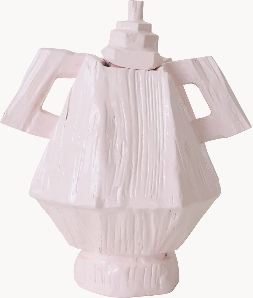Houten vaas Amfora, H 38 cm