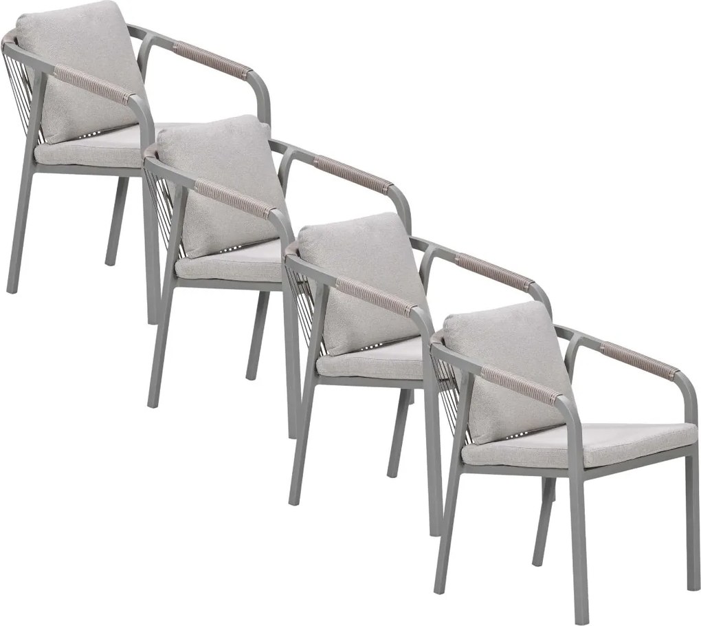Garden Impressions Milou tuinstoel stapelbaar taupe - 4 stuks