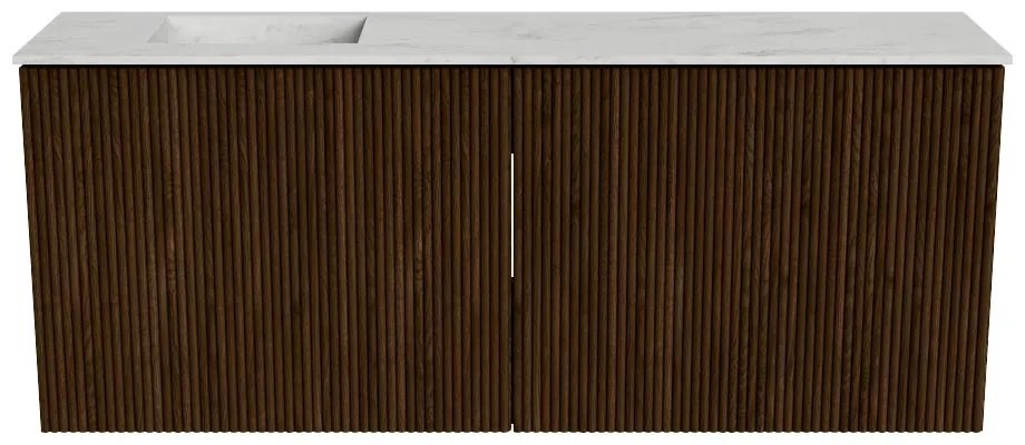 Mondiaz Joya DLux 100cm toiletmeubel walnut met wastafel faye links 1 kraangat opalo