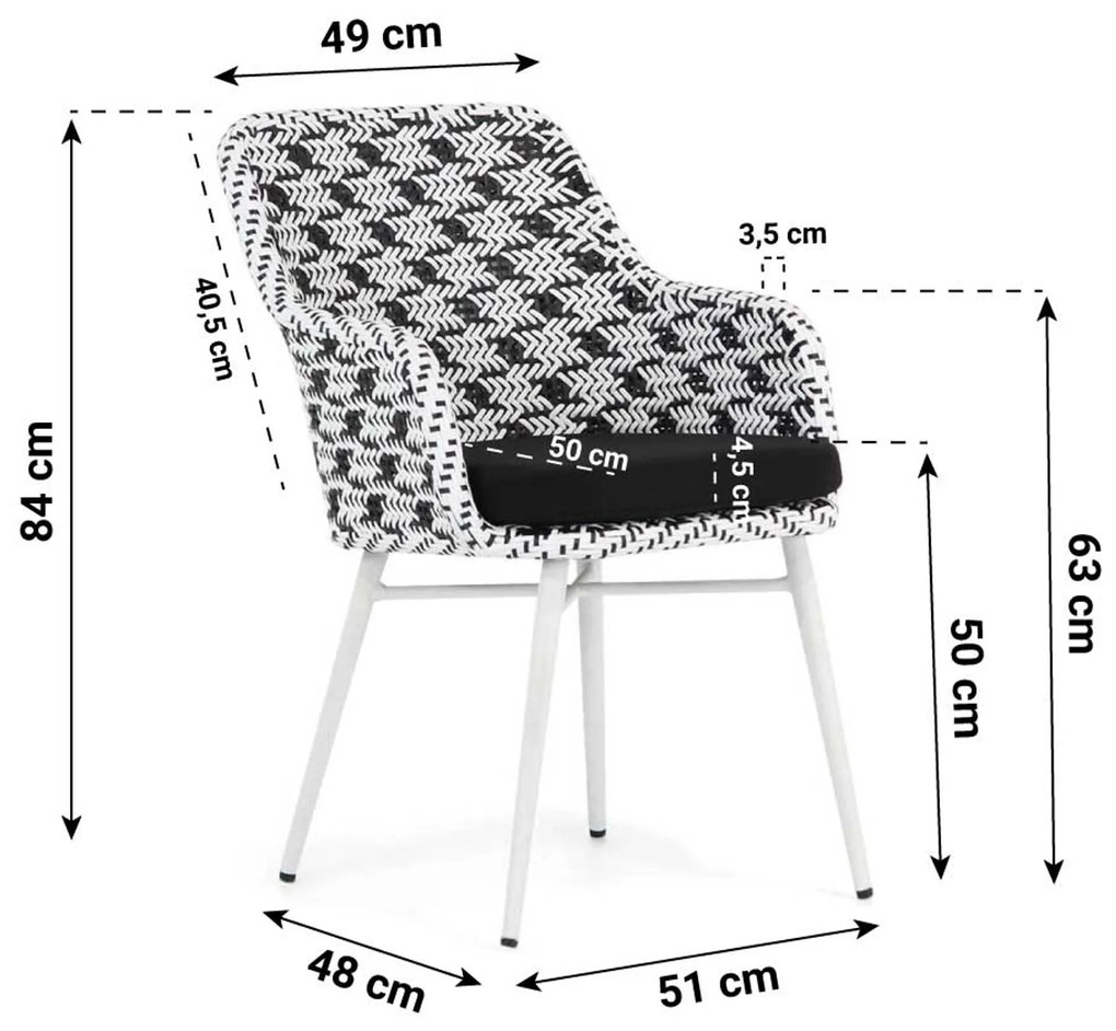 Tuinset 6 personen 260 cm Wicker Zwart Lifestyle Garden Furniture Crossway/Los