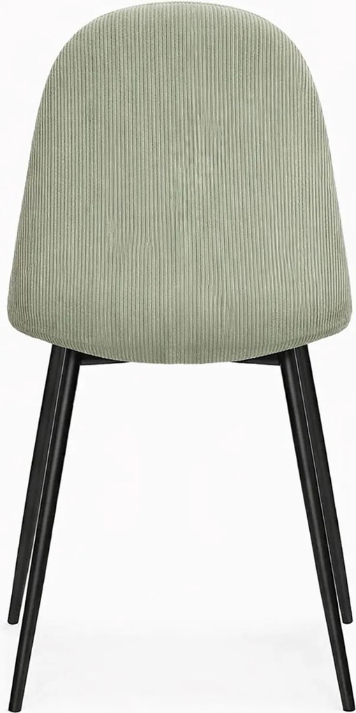 Set 4 Teok Black Stoffen Stoelen