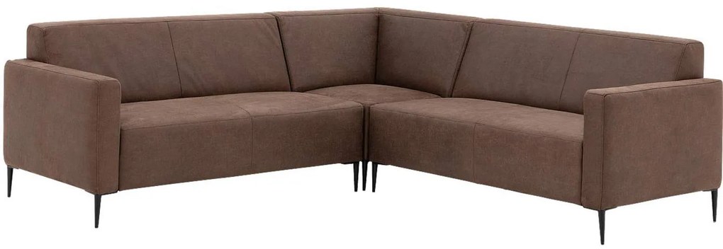 Goossens Key West bruin, micro leer, 2,5-zits, modern design