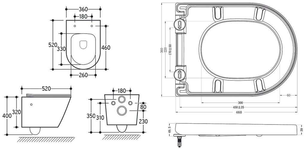 Mueller Afesta randloos toiletpot met bidetsproeier warm/koud en softclose zitting wit glans