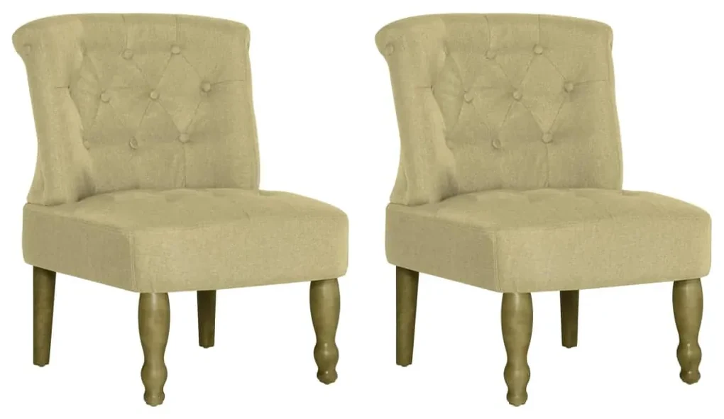 vidaXL Franse stoelen 2 st stof groen