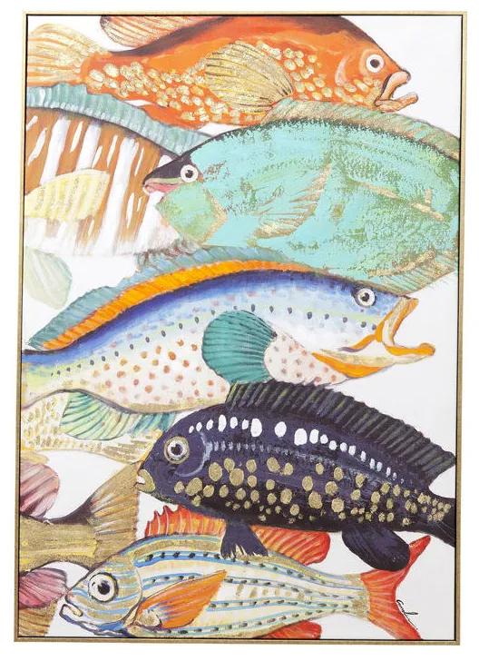 Kare Design Touched Wanddecoratie Kleurrijke Vissen Two