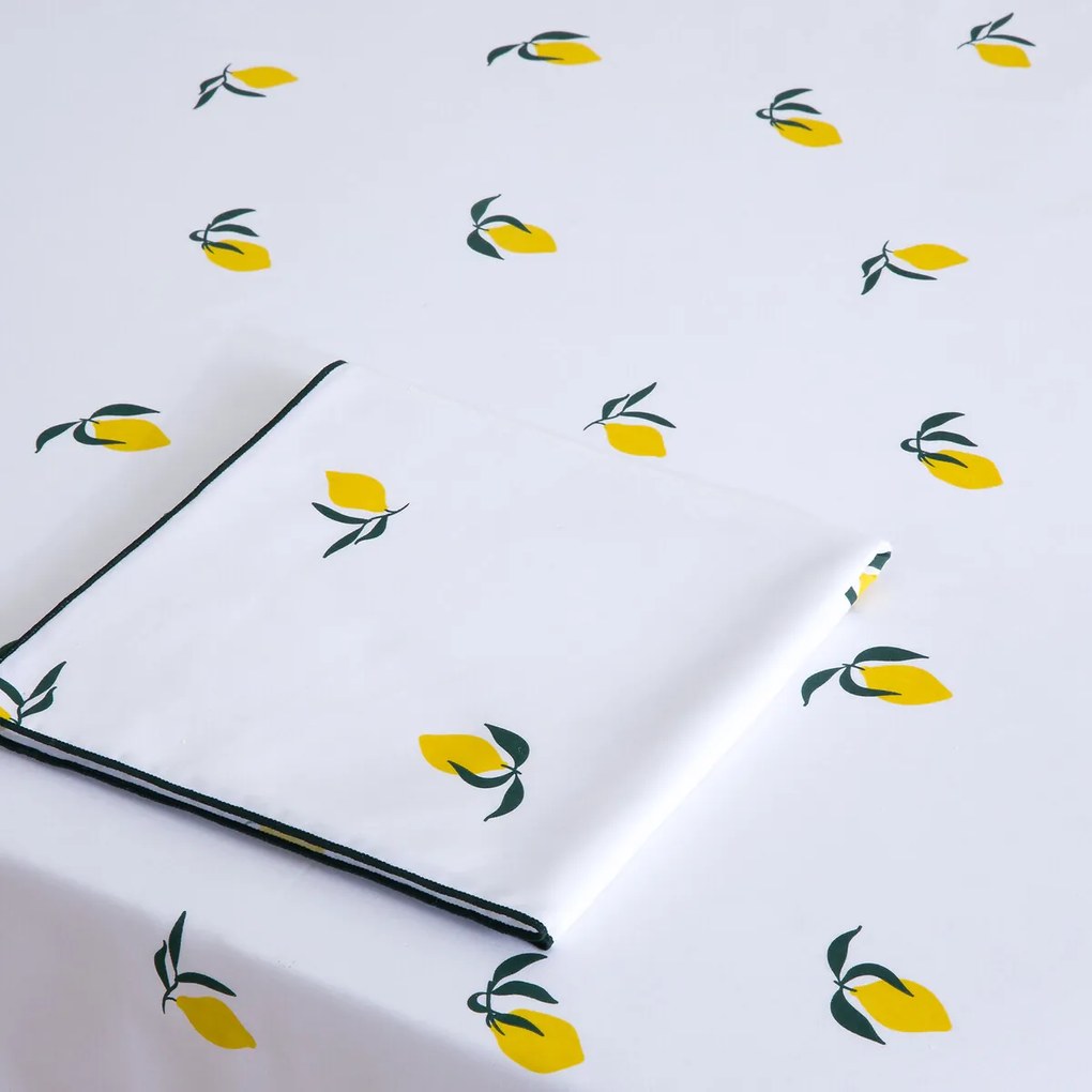 Bedrukt tafelkleed, katoen, LEMON