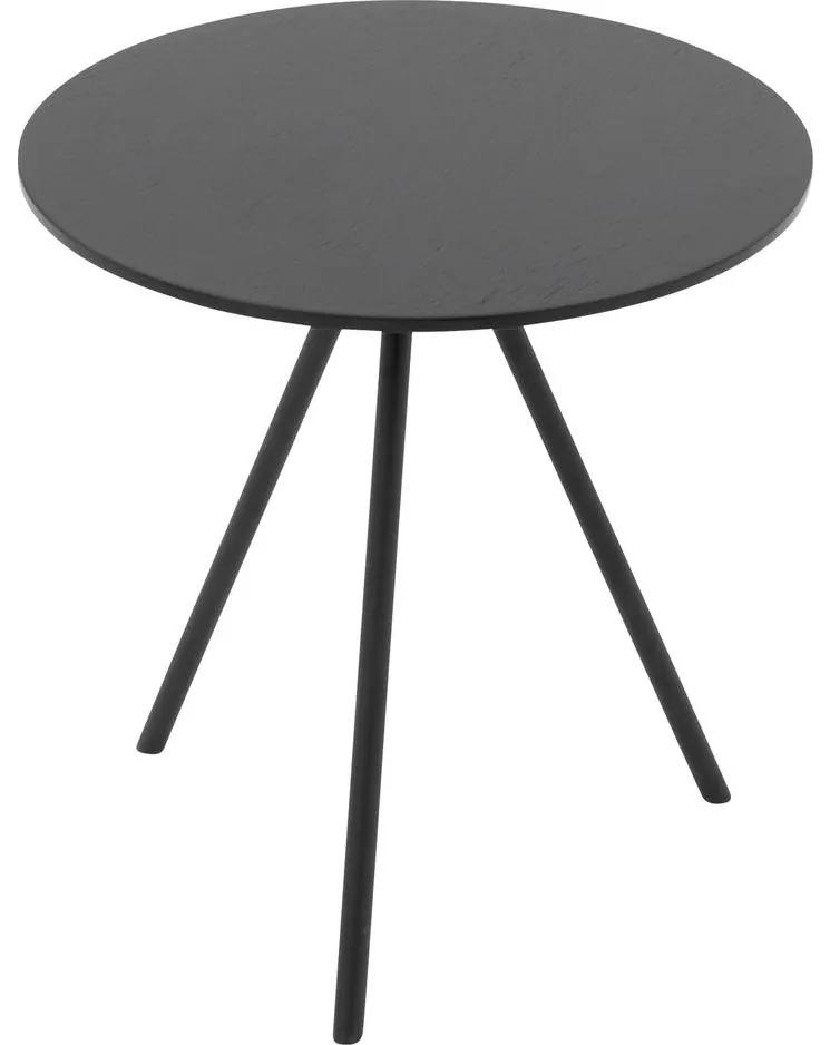 Goossens Salontafel Bo rond, hout eiken zwart, modern design, 40 x 42 x 40 cm