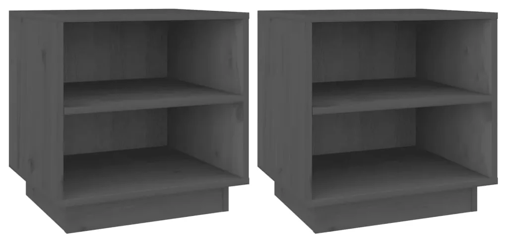 vidaXL Nachtkastjes 2 st 40x34x40 cm massief grenenhout grijs