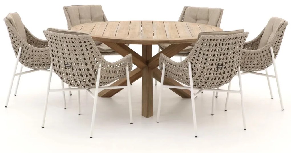 Manifesto Novara/ROUGH-Y ø150cm dining tuinset 7-delig