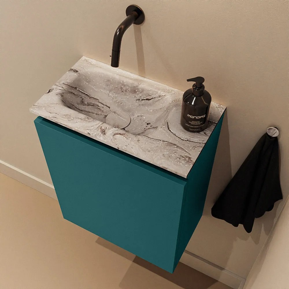 Mondiaz Ture DLux toiletmeubel 40cm smag met wastafel glace links zonder kraangat