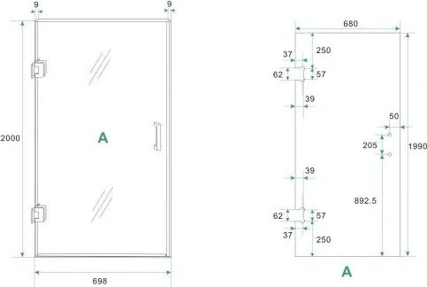 Mueller Less glas voor nisdeur 70x200cm