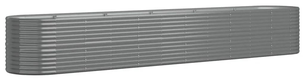 vidaXL Plantenbak 440x80x68 cm gepoedercoat staal grijs