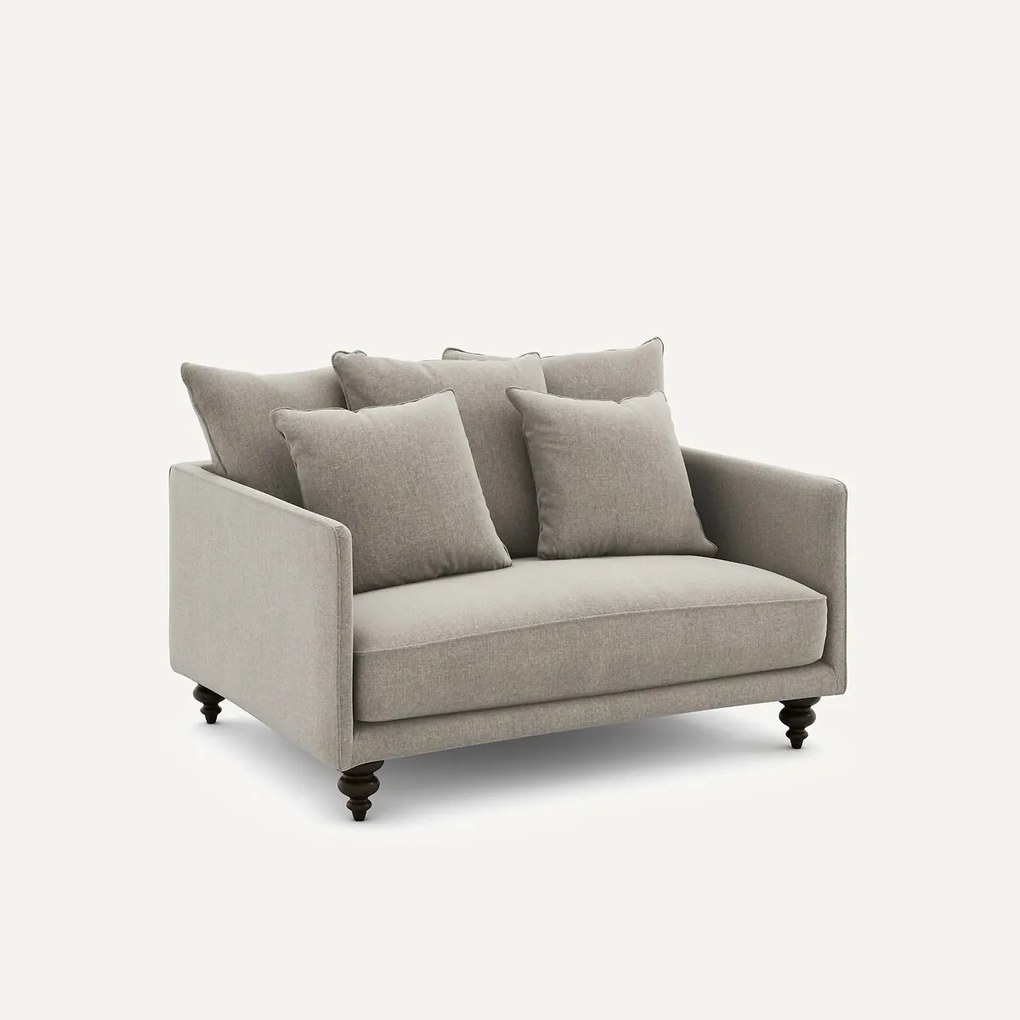 2-zits compacte bank in chenille fluweel, Lazare