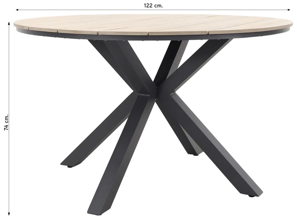 GI Edison ronde houtlook tuintafel Ø122 cm.