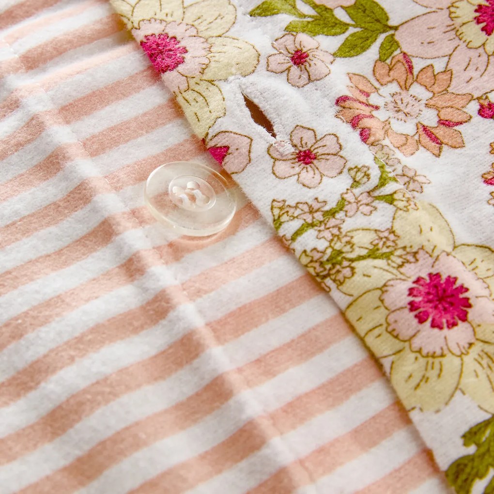 Kinderdekbedovertrek, van flanel, met bloemenprint, MEREDITH