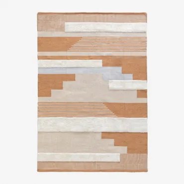 Rechthoekig Tapijt 160x230 Cm Van Polyethyleen Rupert Natuurlijke Kleuren - Sklum