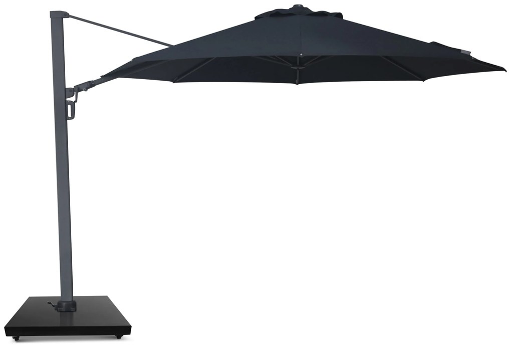 Zweefparasol  3.5m S2 Excellent (incl. voet + hoes) Grijs-antraciet Camello Luna