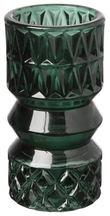 Waxinelichthouder zandloper groot - groen - ⌀7x13,7 cm