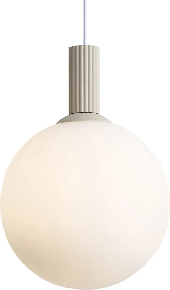 Scandinavische hanglamp beige met opaal glas - Polly
