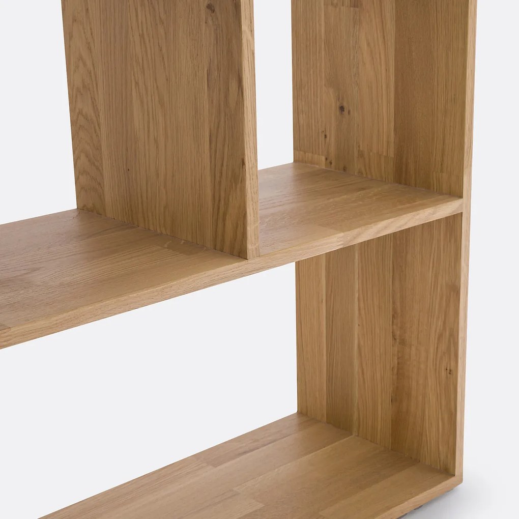 Trapboekenkast, massief eiken, JORGA