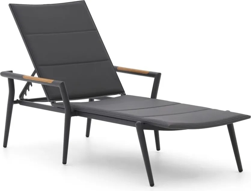 Verstelbaar ligbed Manifesto  | Aluminium | Grijs - Antraciet | Ligbed stapelbaar | Ligstoel tuin | Strandbed  | Kees Smit Tuinmeubelen