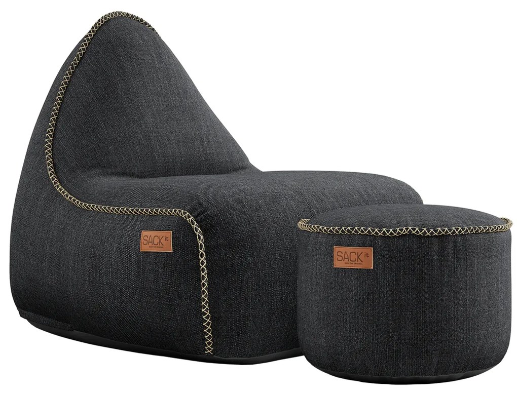 Cobana Lounge Chair & Pouf Outdoor - Zwart