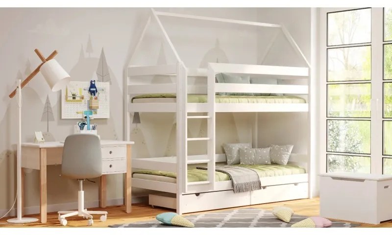 Kinderen Roze Stapelbed van massief hout - Barnie For Kids Kinderen Junior 5059914032428 Children's Beds Home, 160x80, Geen, Matras van schuim/latex v