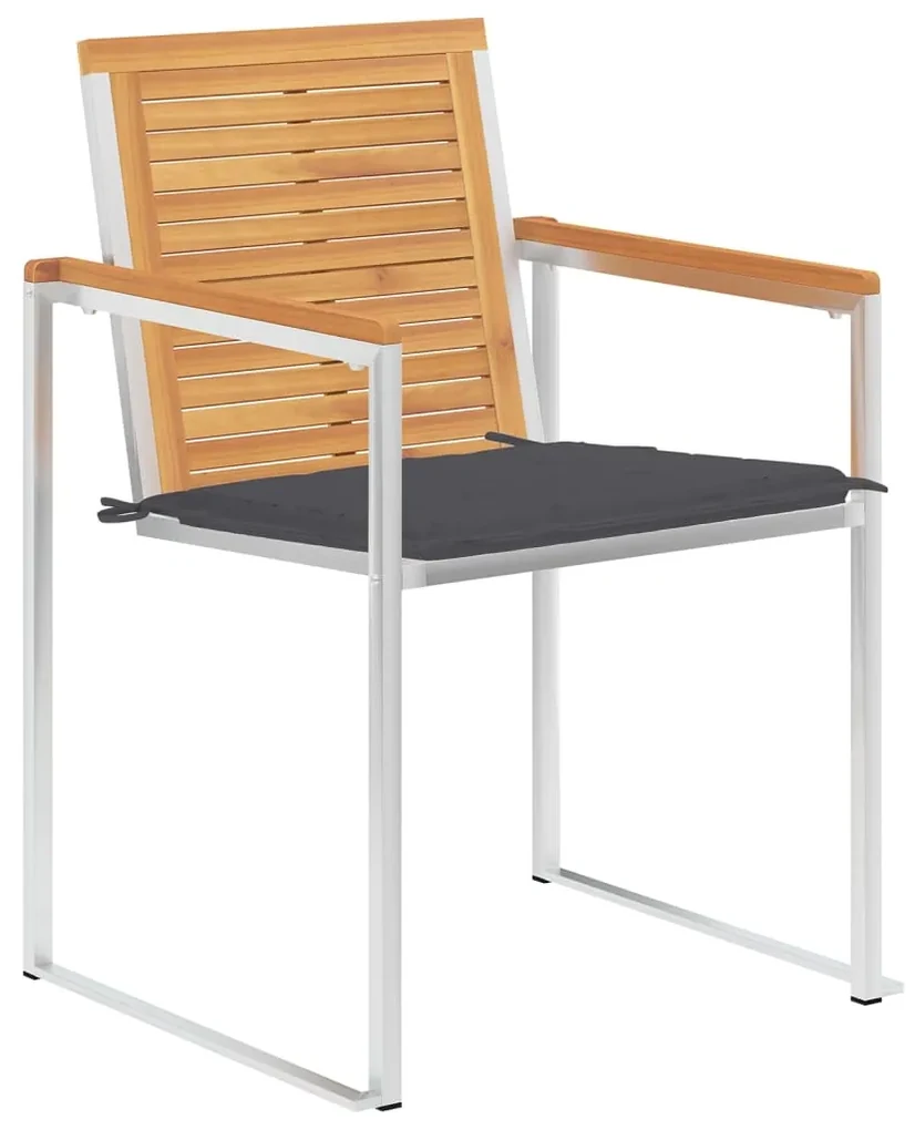 vidaXL Tuinstoelen 4 st met kussens massief teakhout